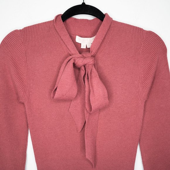 Gal Meets Glam Brianna Tie Neck Knit Dress G37 - Picture 8 of 12